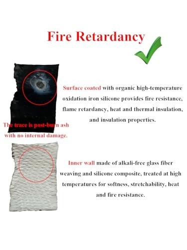 1.5″ ID Heat Shielded Fire Sleeve – Silicone Coated Fiberglass, 5FT, 3 Clamps –
