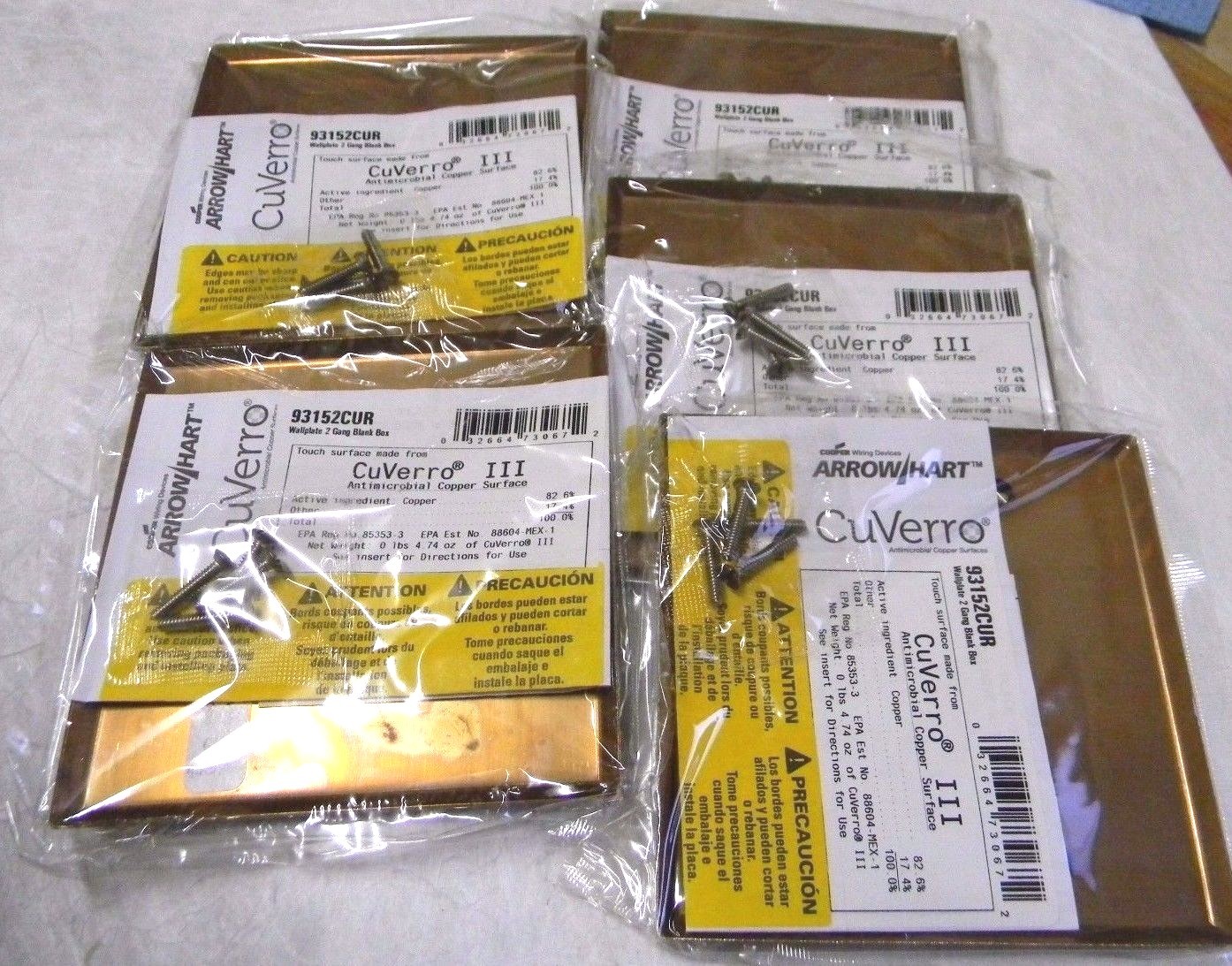 Cooper Wiring Devices 2 Gang 4-1/2" Standard Blank Wall Plates Qty 5 93152C