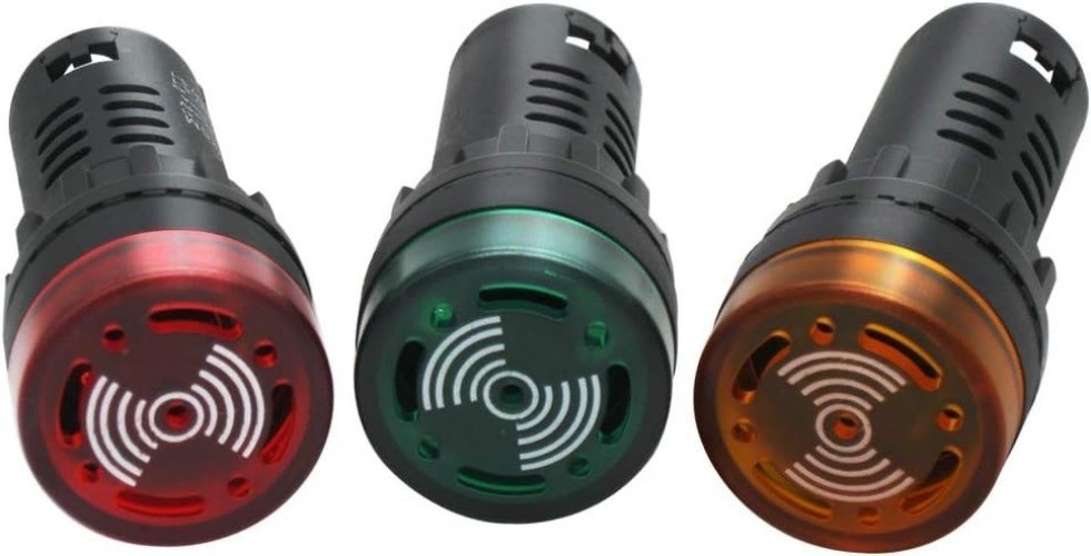 AD16-22SM-RGY110V 22mm Buzzer 110V 120V LED Indicator Light Flash Alarm Beep