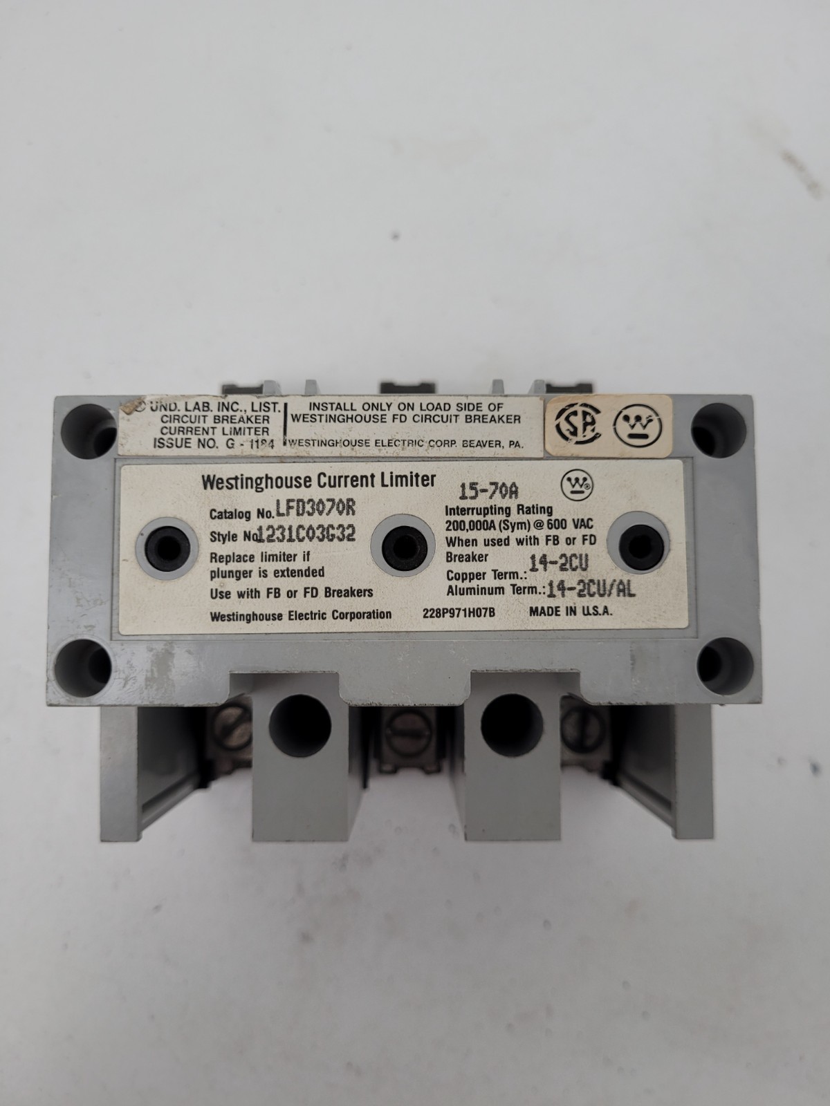 LFD3070R Cutler-Hammer 3 Pole 70 Amp Current Limiter – Next Day Option