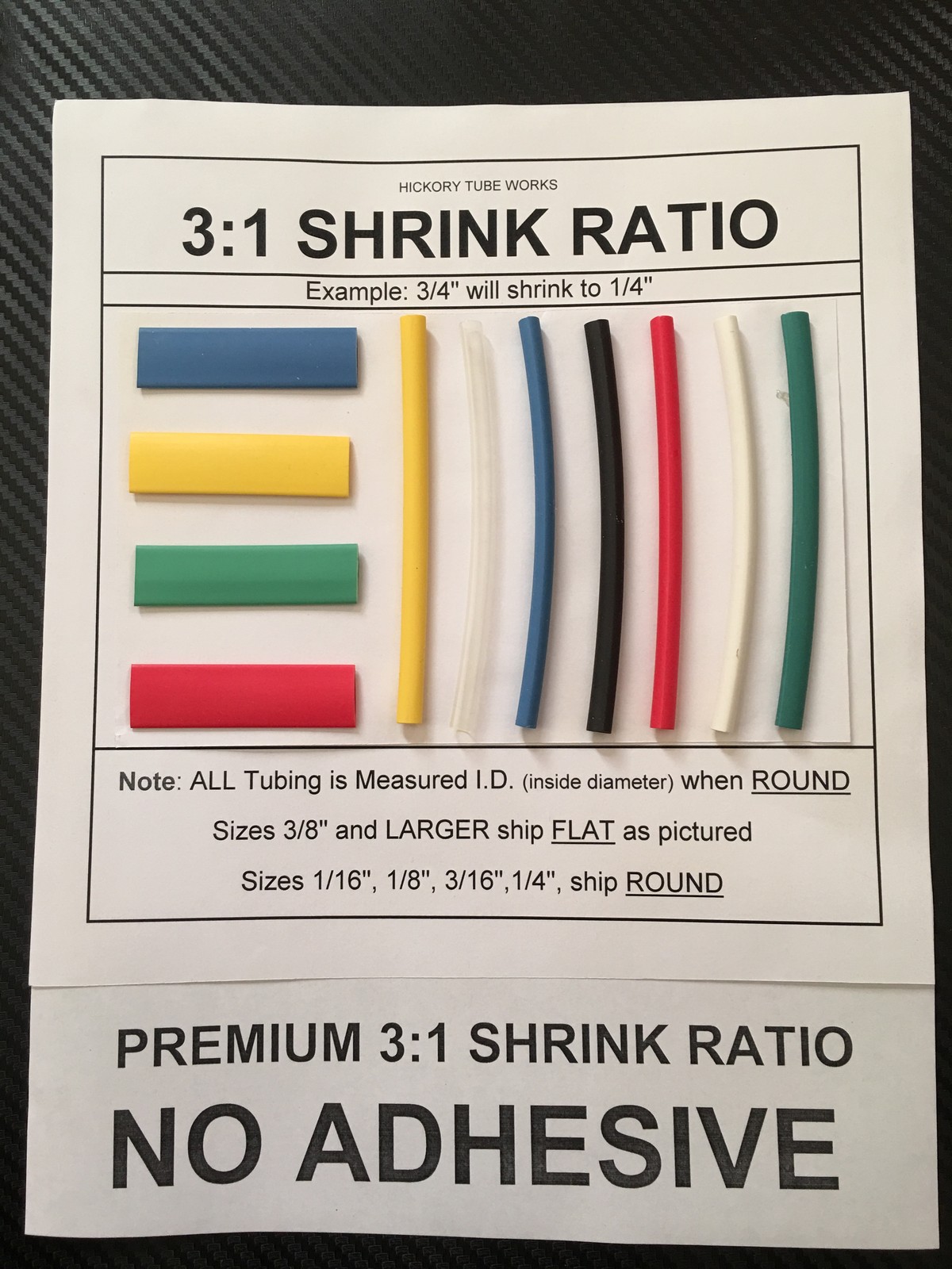 50′ Premium 1/2″ BLACK 3:1 Shrink Ratio (NO ADHESIVE) Heat Shrink Tubing