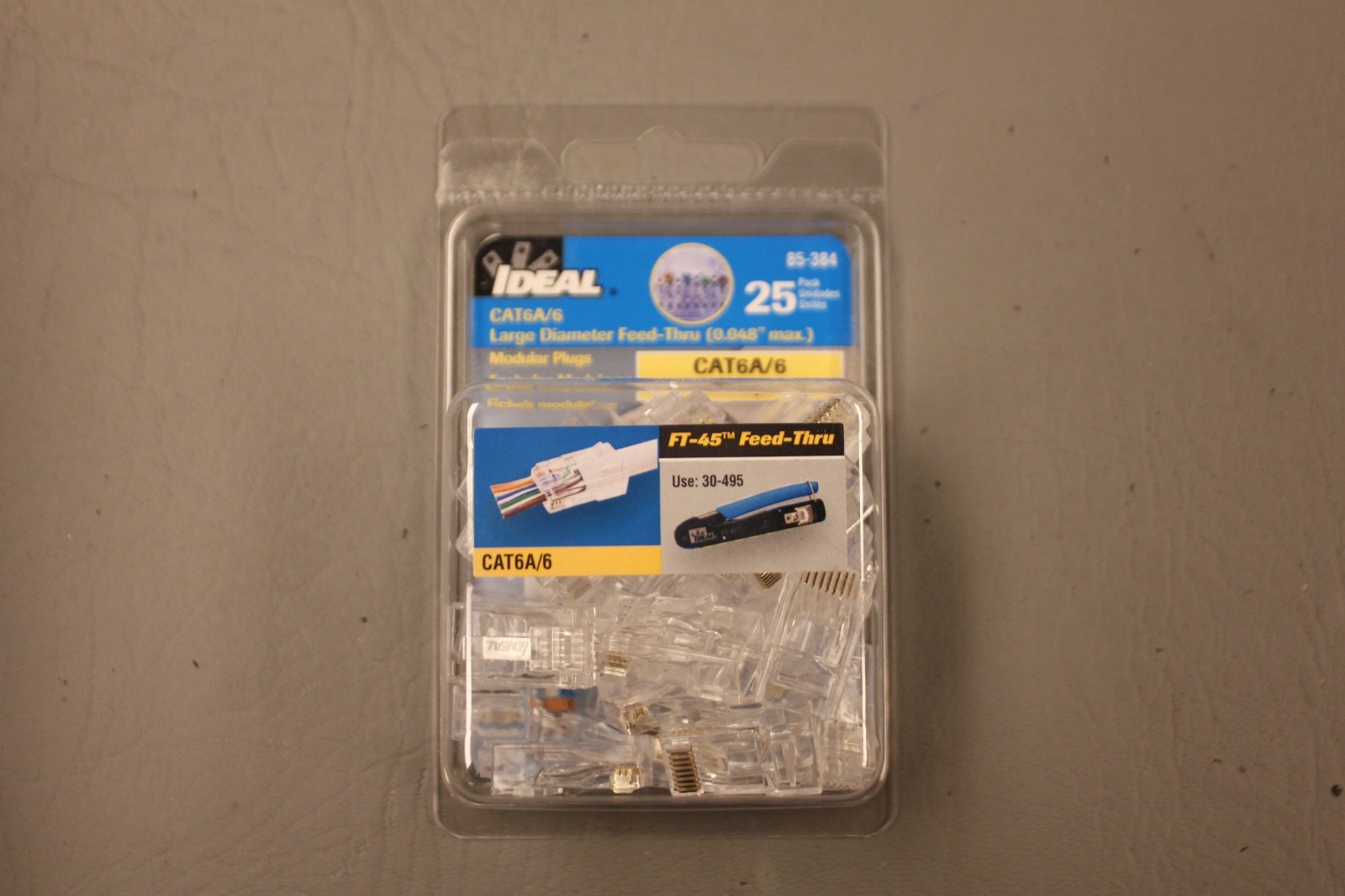 NEW IDEAL CAT6A/6 85-384 FEED THRU MODULAR PLUGS 25 CT