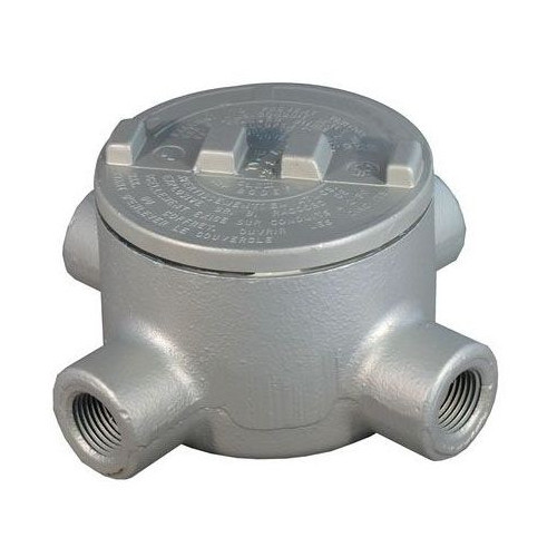 O-Z Gedney GUAT2, (3) 2″ Hub, Iron, X-Style, Explosionproof Outlet Box, 1 pc