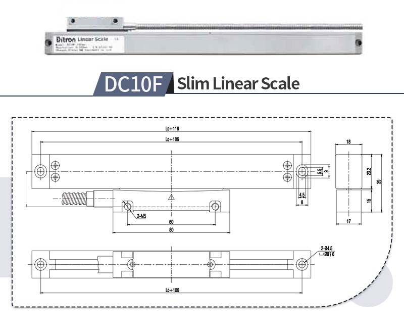 2/3/4 Axis Digital Readout dro System Linear Scale DC10 Model 130mm-1020mm 5um