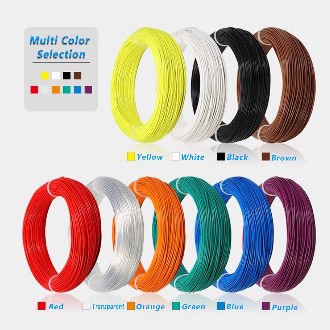 PTFE Cable Wire 12/14/16/18/20/22/24/26/28 AWG Flexible Tinned Copper Stranded