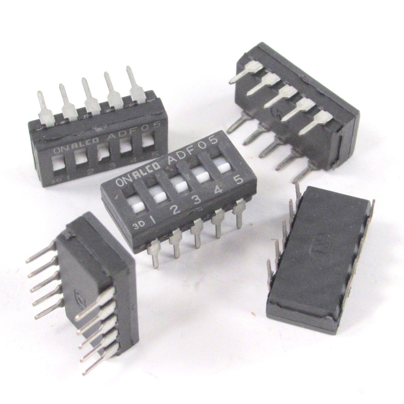 LOT of 5 Alcoswitch ADF05 DIP Switch 5 Position Flush Actuator .4VA 20V