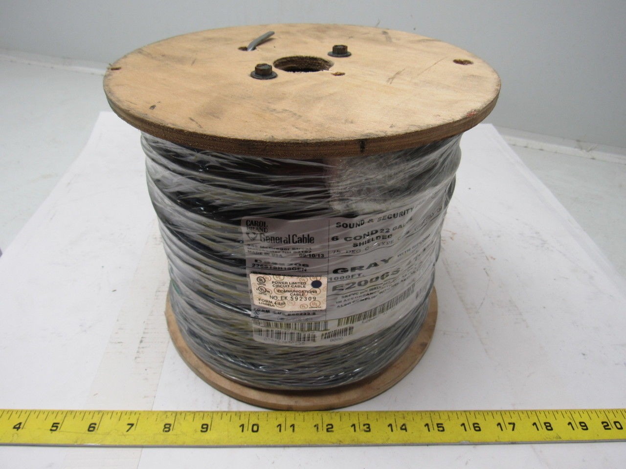 Carol General Cable E2006S.41.10 22-6 Conductor Shielded Comm Cable 1000′ New