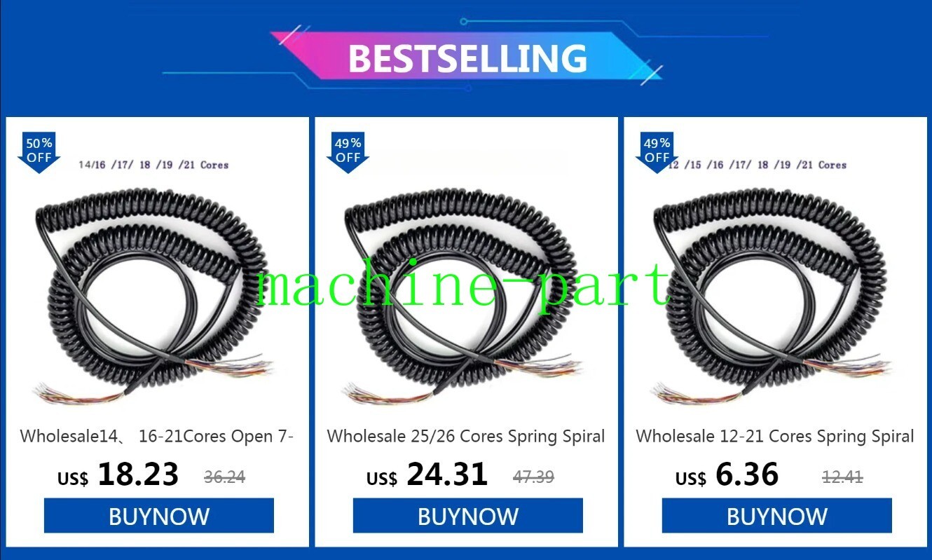 12-21 Cores Spring Spiral Cable Coiled Cable Fit for CNC Handheld Encoder