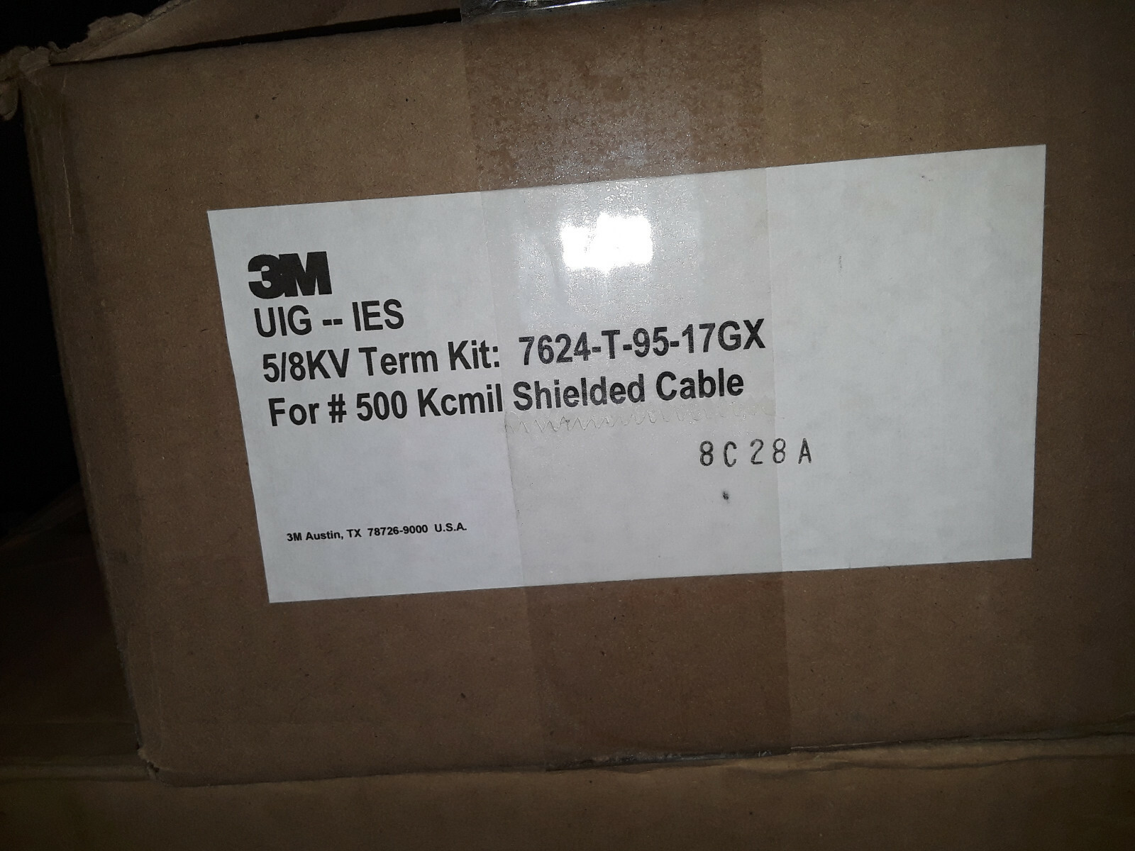 3M 5/8 KV TERM KIT; 7624-T-95-17GX COLD SHRINK QT-III SILICONE INDOOR TUBULAR