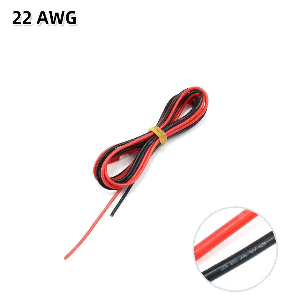 2 Meter Silicon Wire 8 10 12 14 16 18 20 22AWG Heatproof Soft Silicone Silica Ge