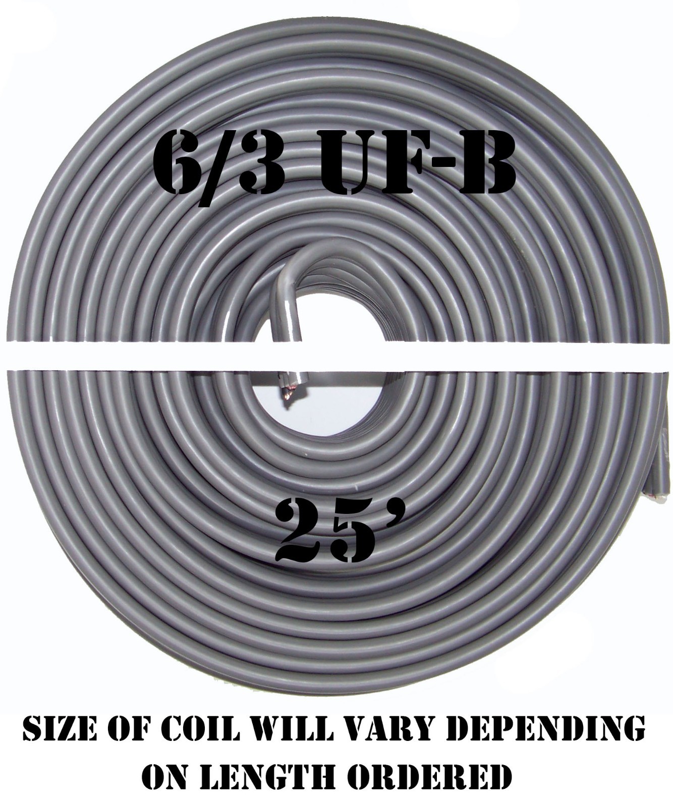 6/3 UF-B x 25′ Southwire Underground Feeder Cable