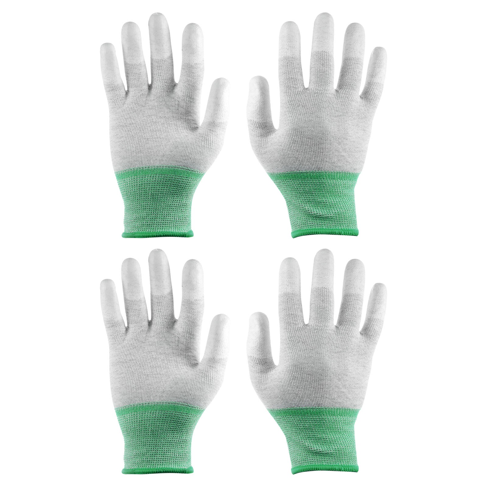 2 Pairs ESD Anti Static Gloves 20cm Thickened PU Coated PC Gloves(Medium), Green