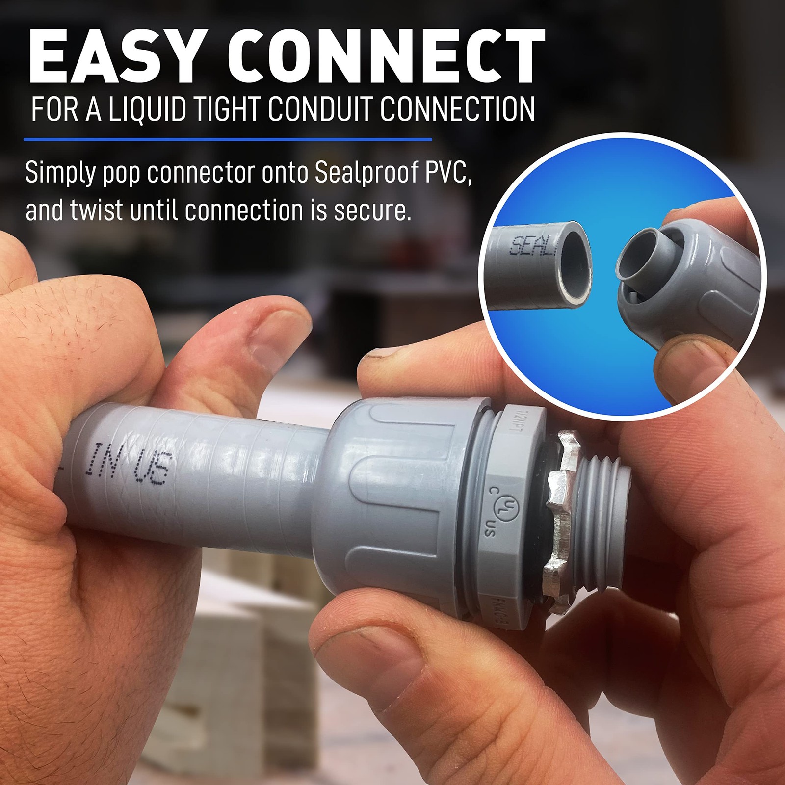 Sealproof 1-Inch Non-metallic Liquid-Tight Conduit and Connector Kit, 25 Foot…