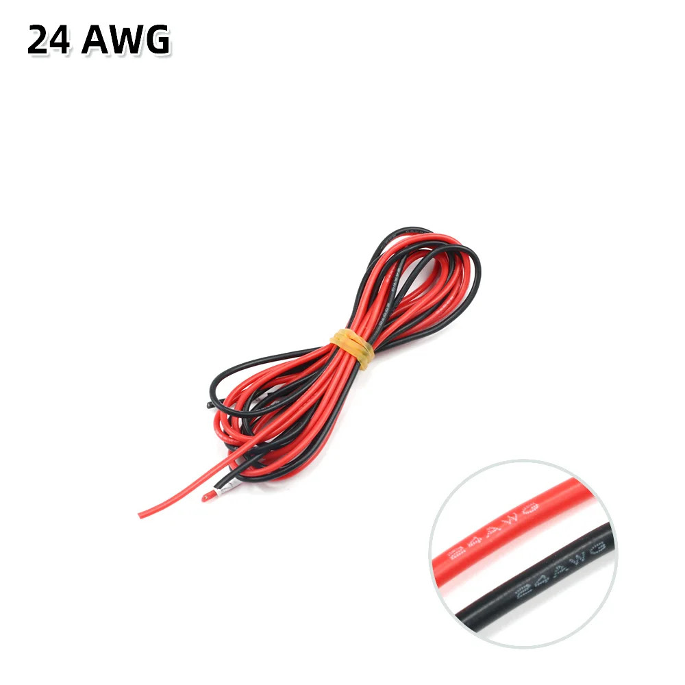 2 Meter Silicon Wire 8 10 12 14 16 18 20 22AWG Heatproof Soft Silicone Silica Ge