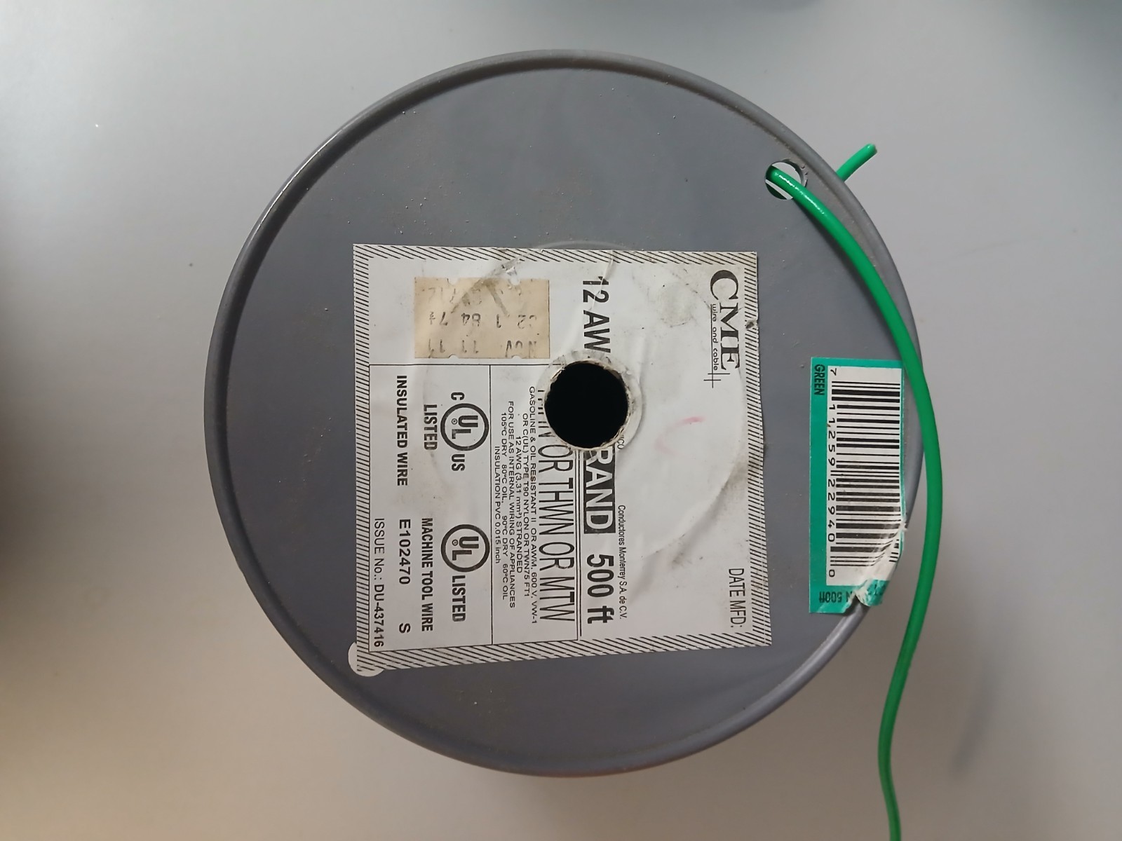 CME Wire 12 awg Green Stranded Copper Wire – E102470 – Approx. 400′