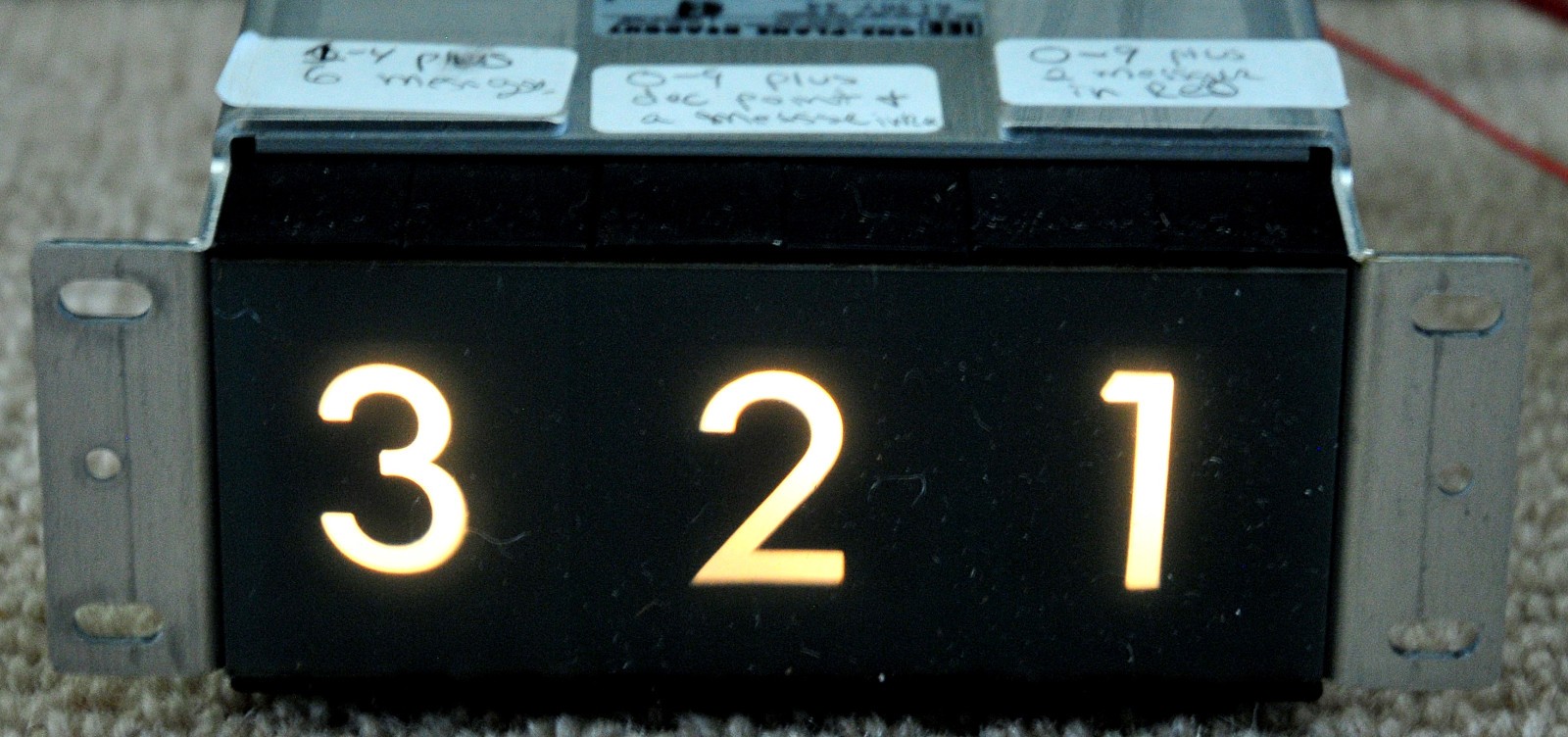 WORKING Vintage IEE One-Plane In Line Readout 3 Unit Module 61387-44 with Mount