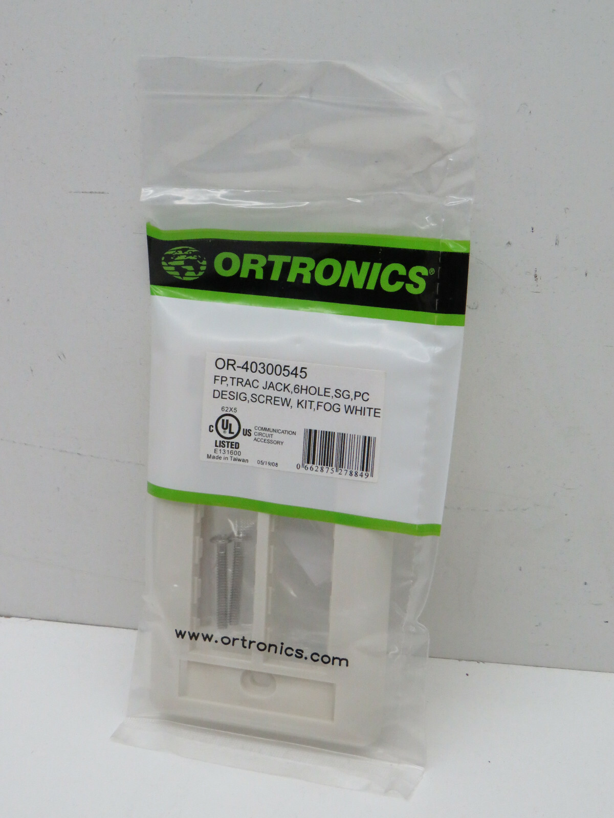 (10-Pack) Ortronics OR-40300545 Trac Jack Faceplate 1-Gang 6-Port Fog White