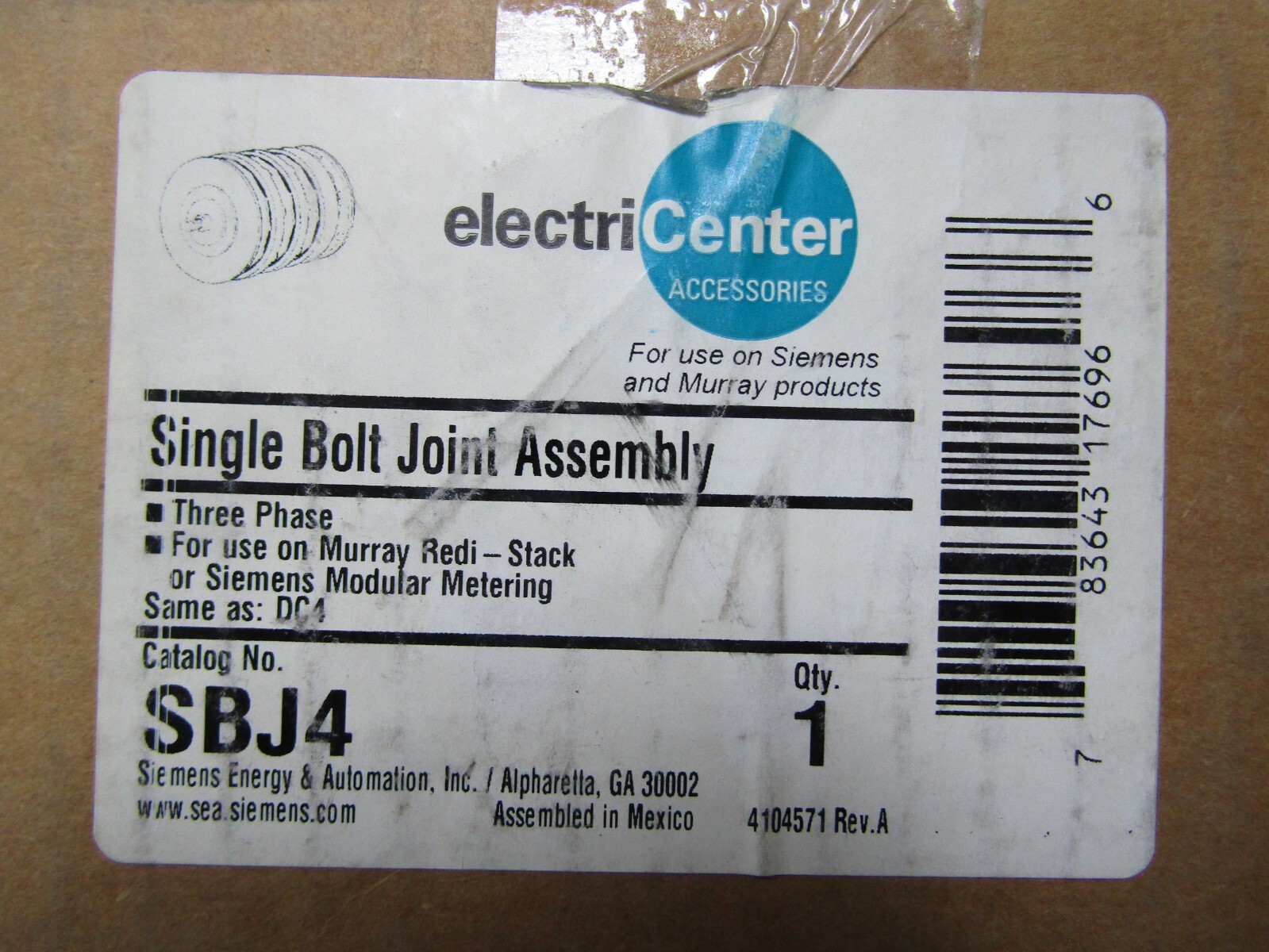 💥NEW SIEMENS ELECTRICENTER SINGLE BOLT JOINT ASSEMBLY MODULAR METERING 3Ø SBJ4