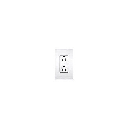 Lutron SC-R15S-W, 125 VAC, 15A, 5-15R, Satin Snow White, Duplex Receptacle, 1 pc