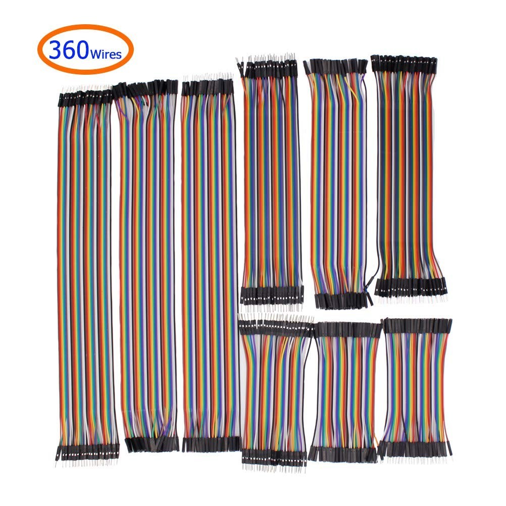 360-Pc Multicolor Jumper Wires Kit – 30/20/10cm Dupont Cables for Arduino & Rasp
