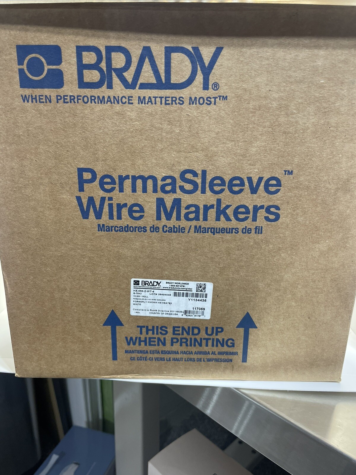 BRADY WIRE MARKER HX-094-2-WT-4 HX0942WT4 Perma Sleeve Wire Marker 10,000 Roll