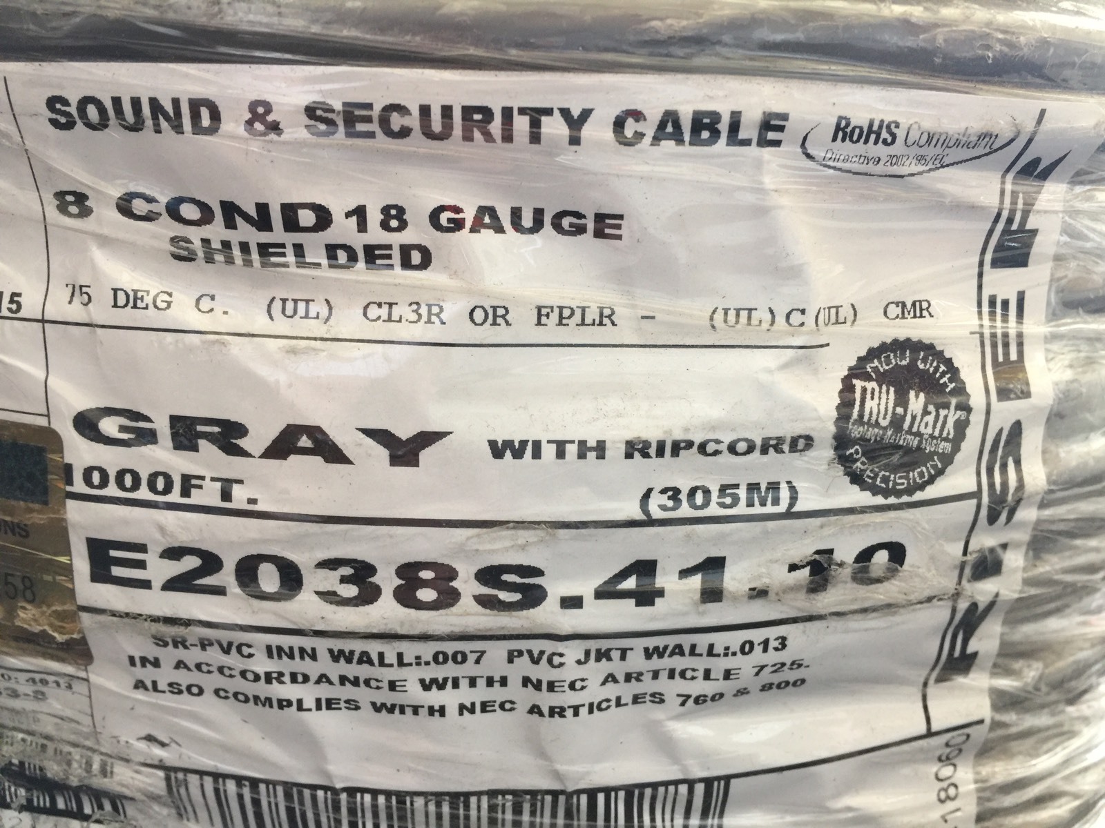 General Cable – E2038S.41.10 – Sound/Alarm/Security Cable, 18AWG, 1000Ft