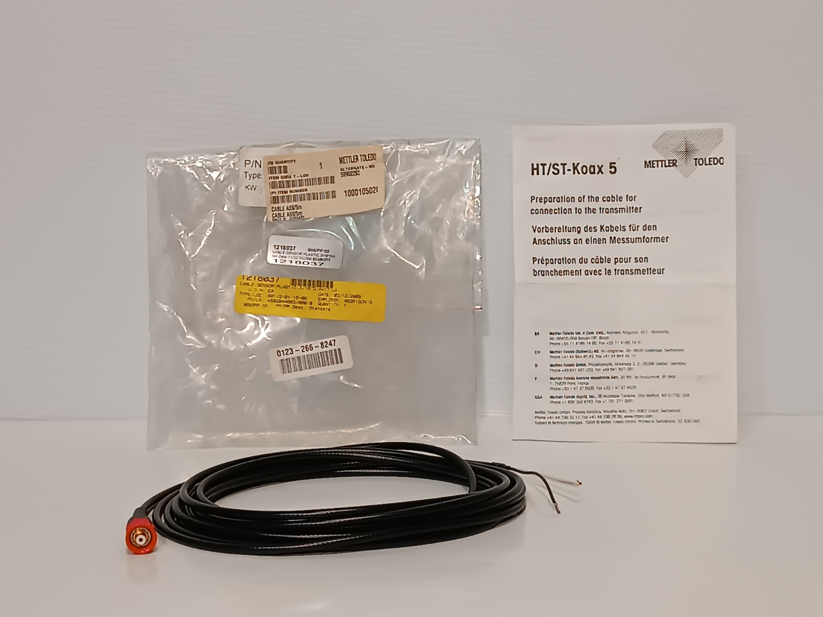 Mettler Toledo 100010502I Sensor Cable AS9/5m, 3/16″ Dia. 17′ Long