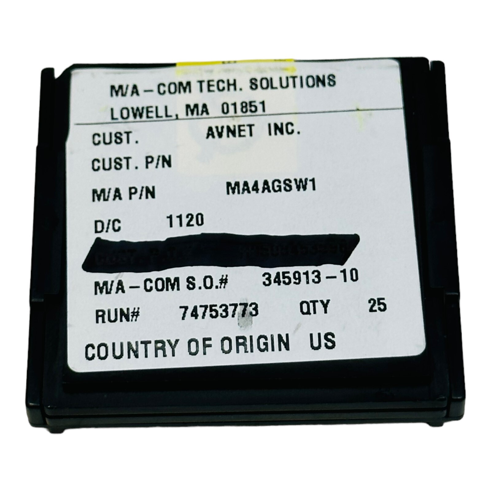 M/A-COM MA4AGSW1 RF Switch ICs .05-50GHz SPST NEW OLD STOCK NOS UNUSED QTY 25pcs