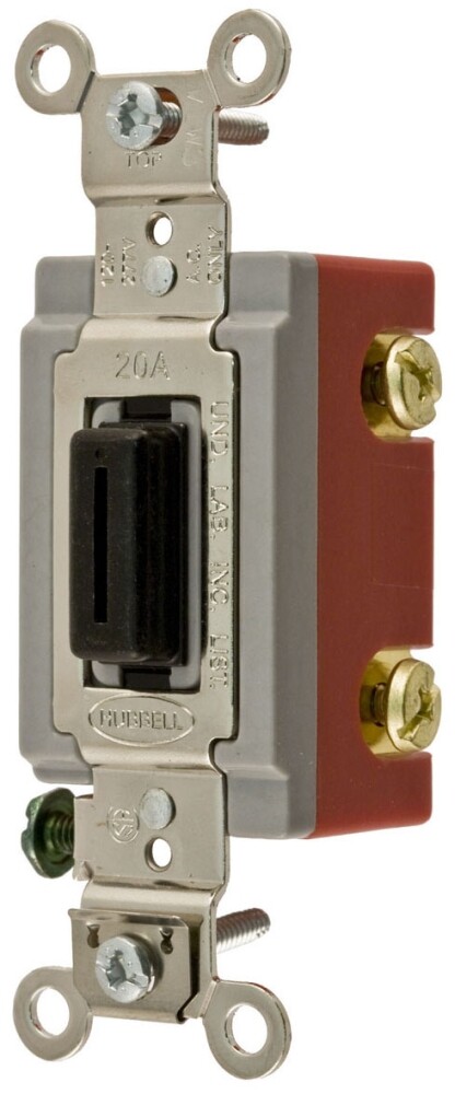 Bryant Electric 4901L, 120 to 277 VAC, 20 A, Black, Locking, Toggle Switch, 1 pc