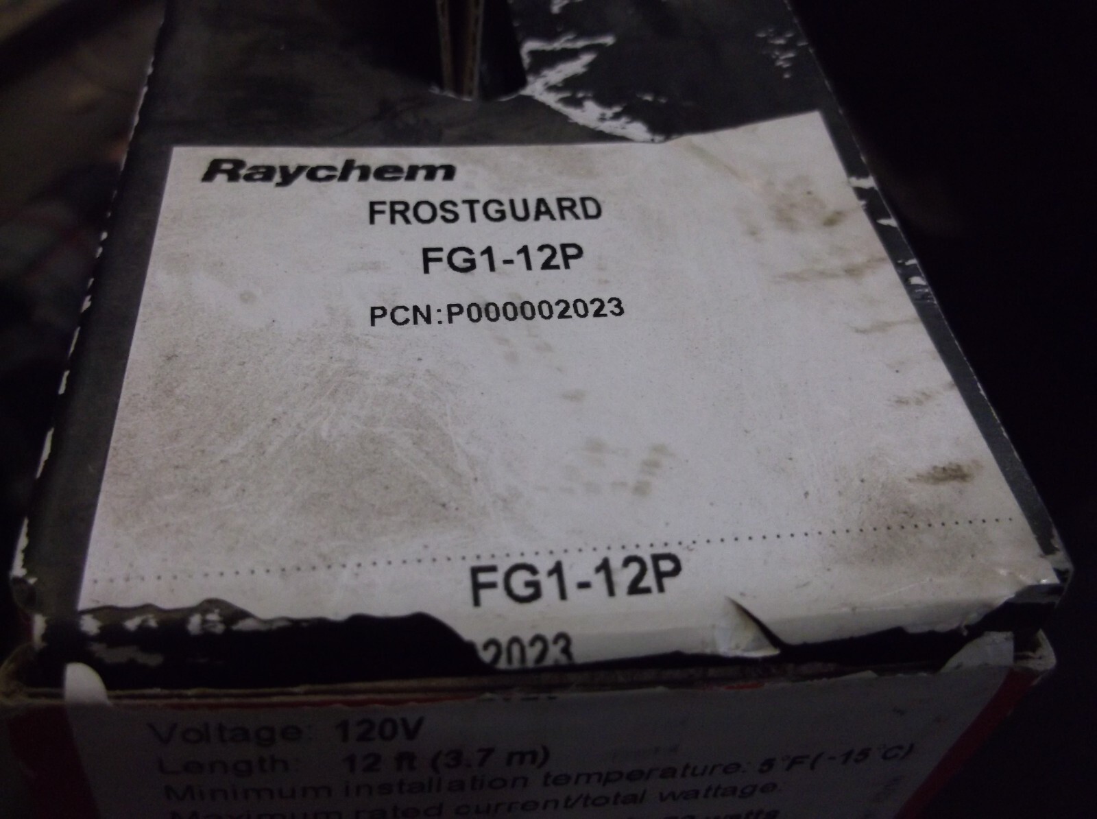 NIB RAYCHEM FG1-12P FROSTGUARD ELECTRIC HEATING CABLE 12 FT. (380)