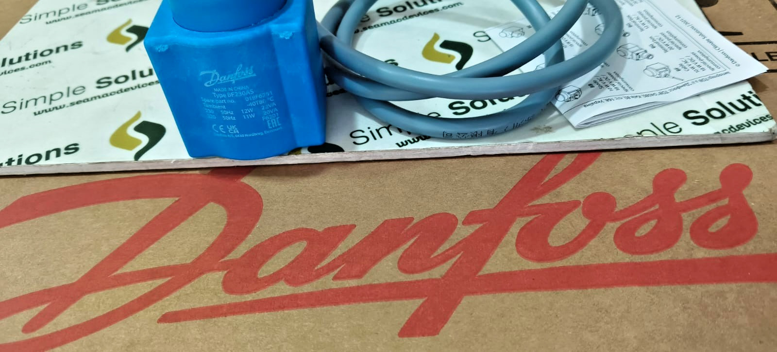 4PCS LOT- Danfoss 018F6251 Solenoid coil, BF230AS, Cable,1.00m,220-230VAC- New
