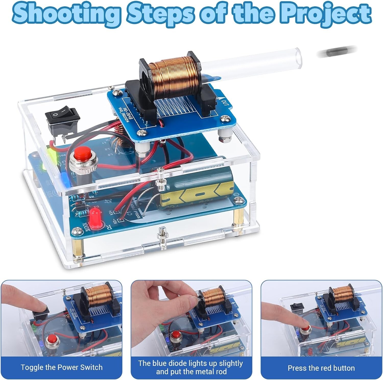 Mini DIY Shooting Game Toy Electric Magnetic Transmitter Kit Soldering Practice