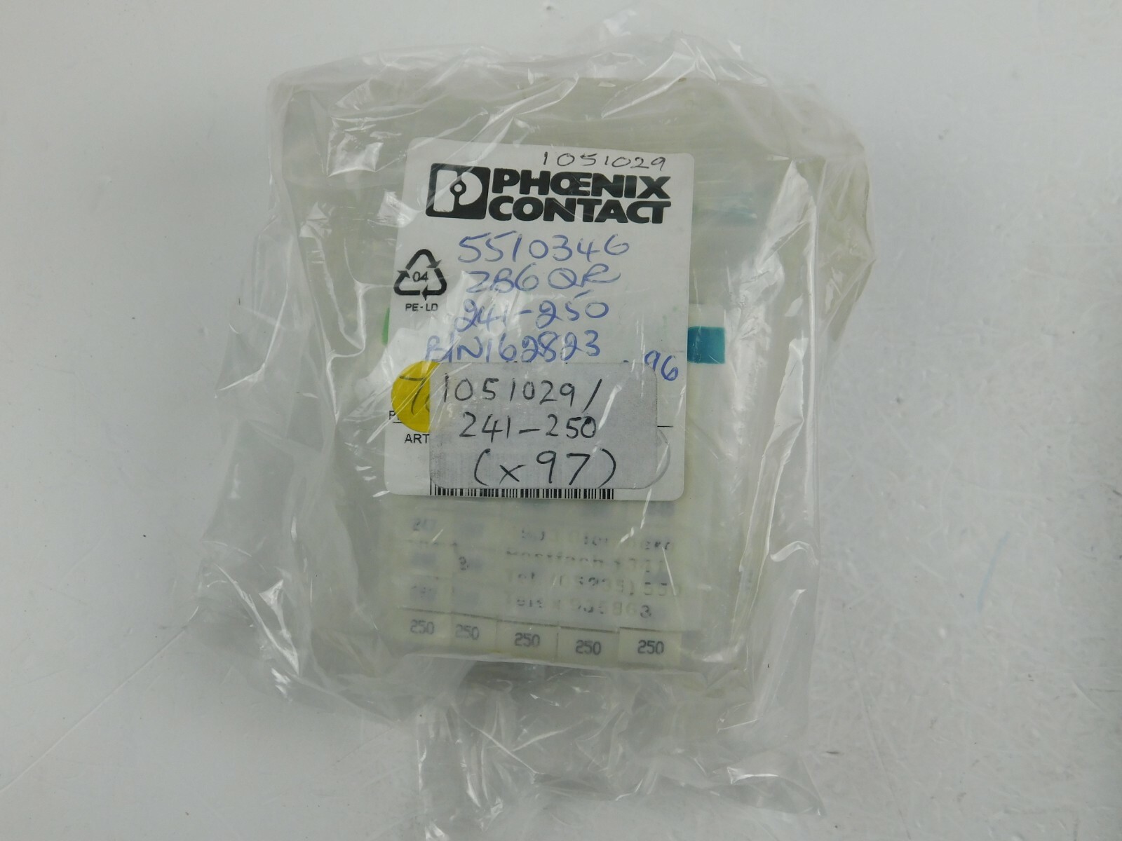 Phoenix Contact Marking Strips 1051029 No. 241-280 ** Lot 384 Pieces **