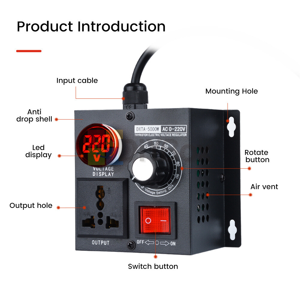 AC 110V/220V Thyristor Electronic Voltage Stabilizer Regulator Speed Controller
