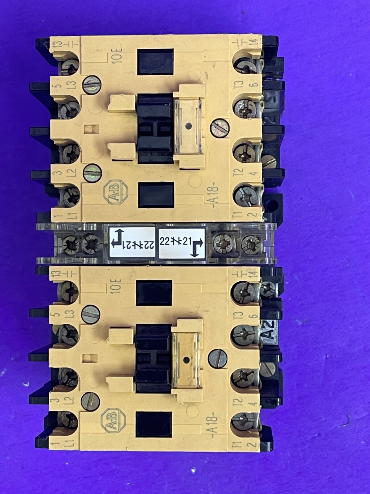 Allen Bradley 100-A18ND3 Ser C Lot of 2 W/ 199-MCA1 Interlock