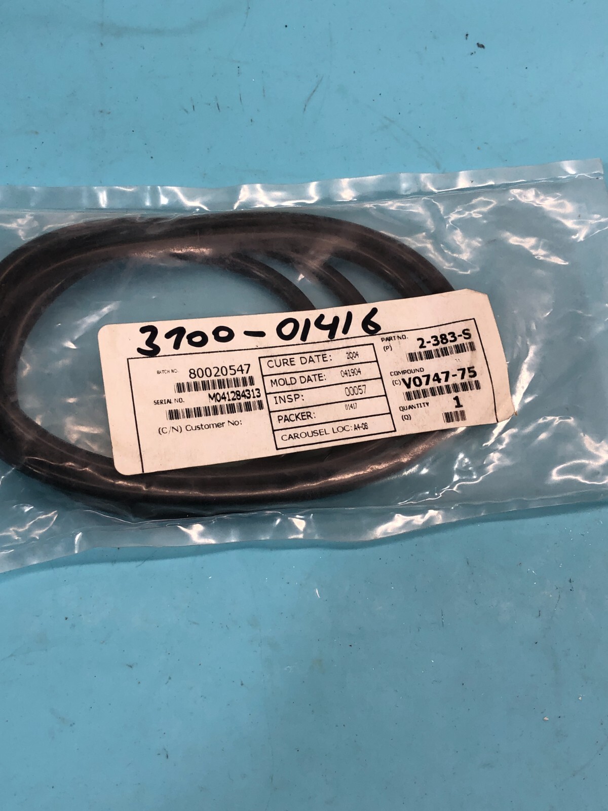 AMAT 3700-01416 O-RING ID 13.975 CSD .210, 2-383-S, V0747-75, AS568-383, 185196