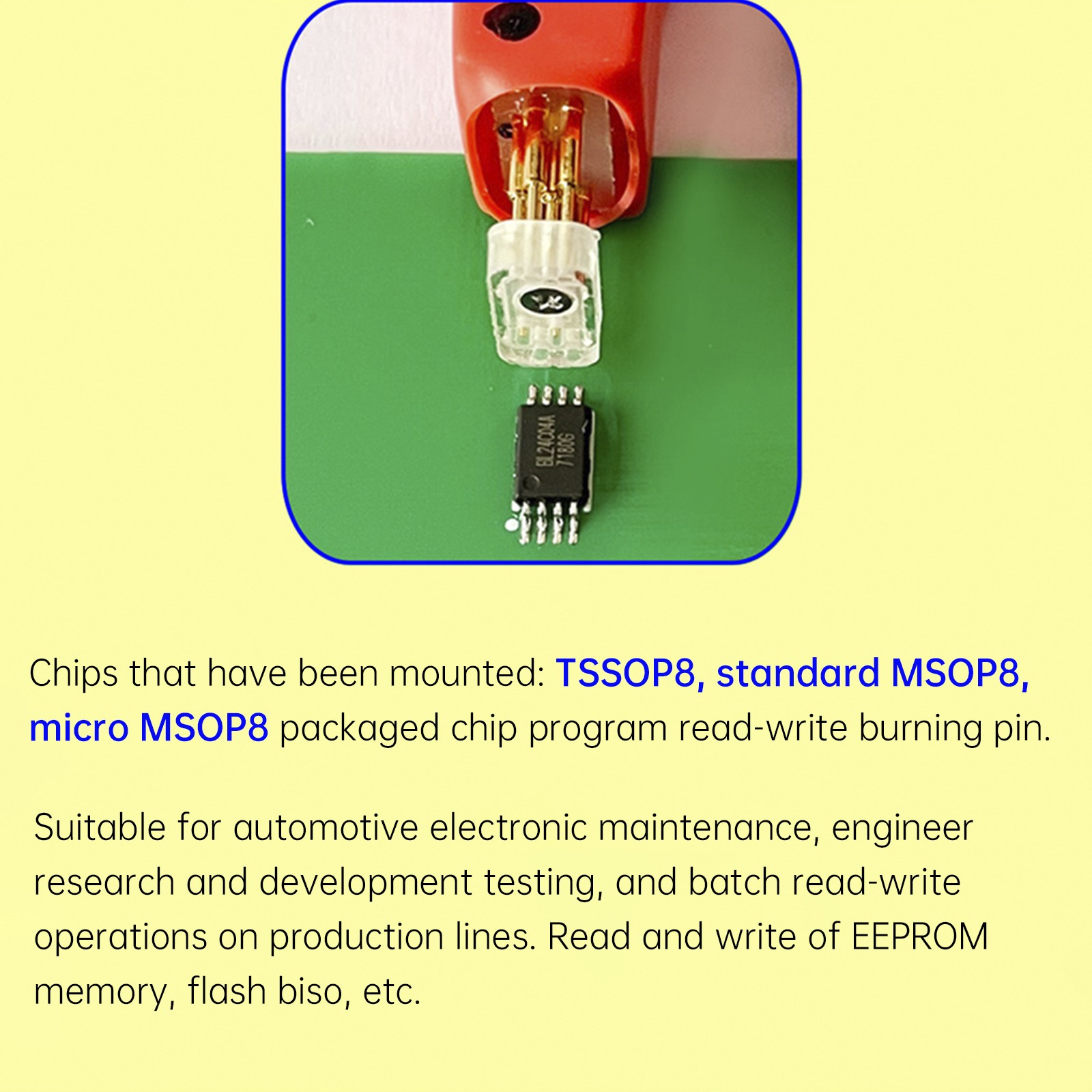 TSSOP8/MSOP8 Chip Burn Test Probe Micro Chip Spring Pin Car Connection Cable#