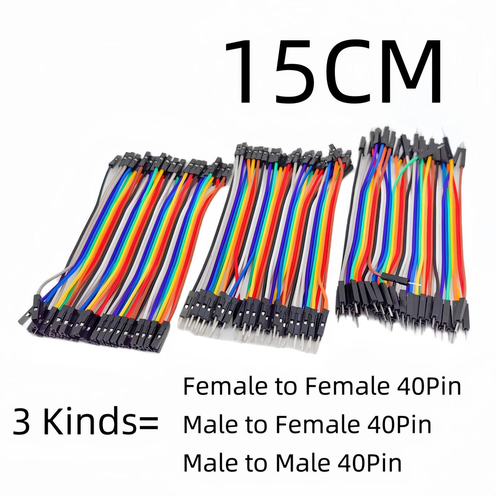 (1X/3X)40 PCS10/15/20CM MM, MF, FF Dupont Wire Jumper Cable Arduino Breadboard