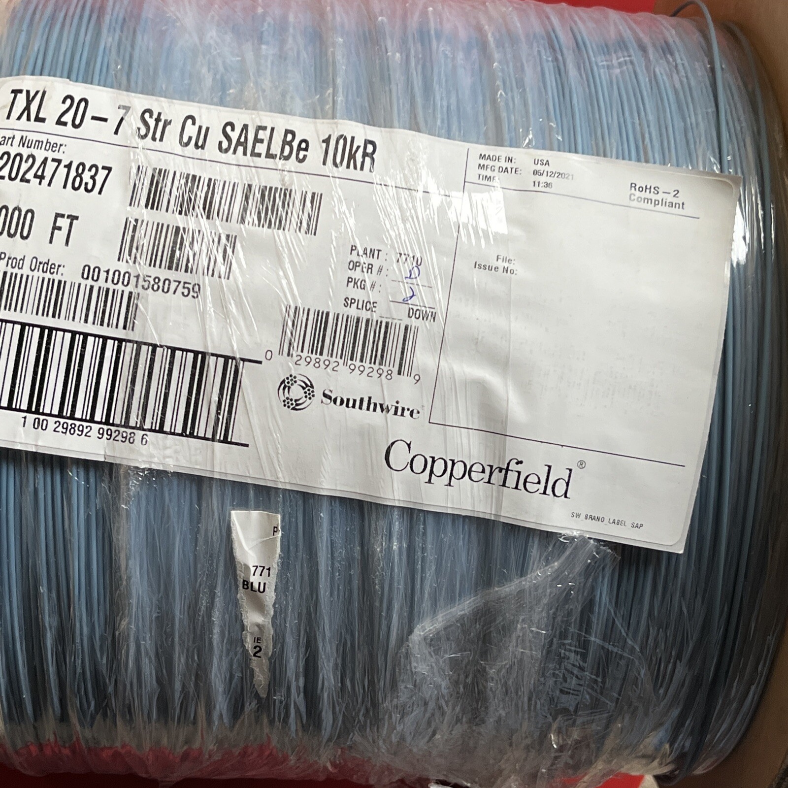 Southwire/Copperfield TXL 20-7 STR CU 10,000 Ft See Pics