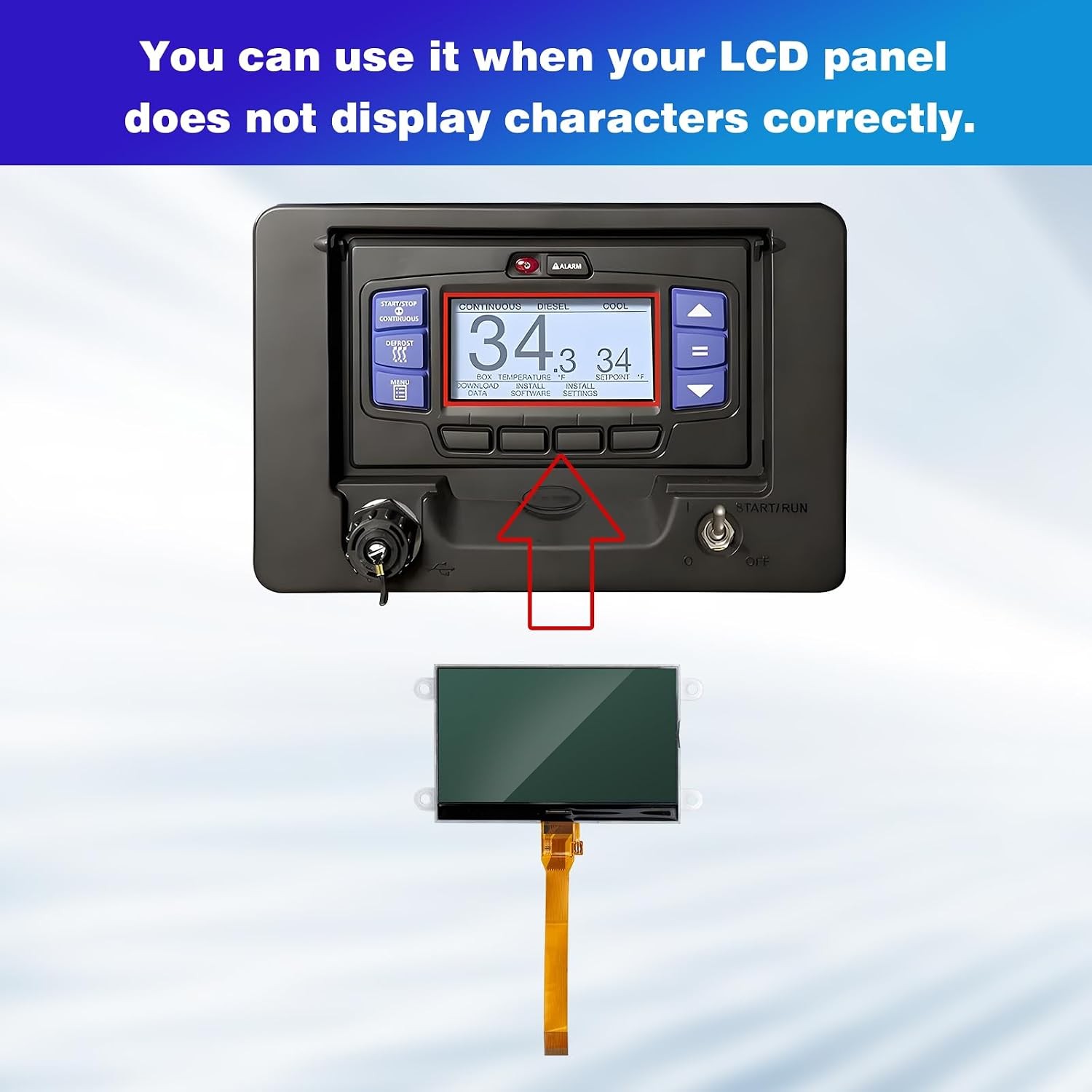 76-50248-00 AM LCD DISPLAY FOR CARRIER TRANSICOLD X4 7500 7300 6500 765024800AM