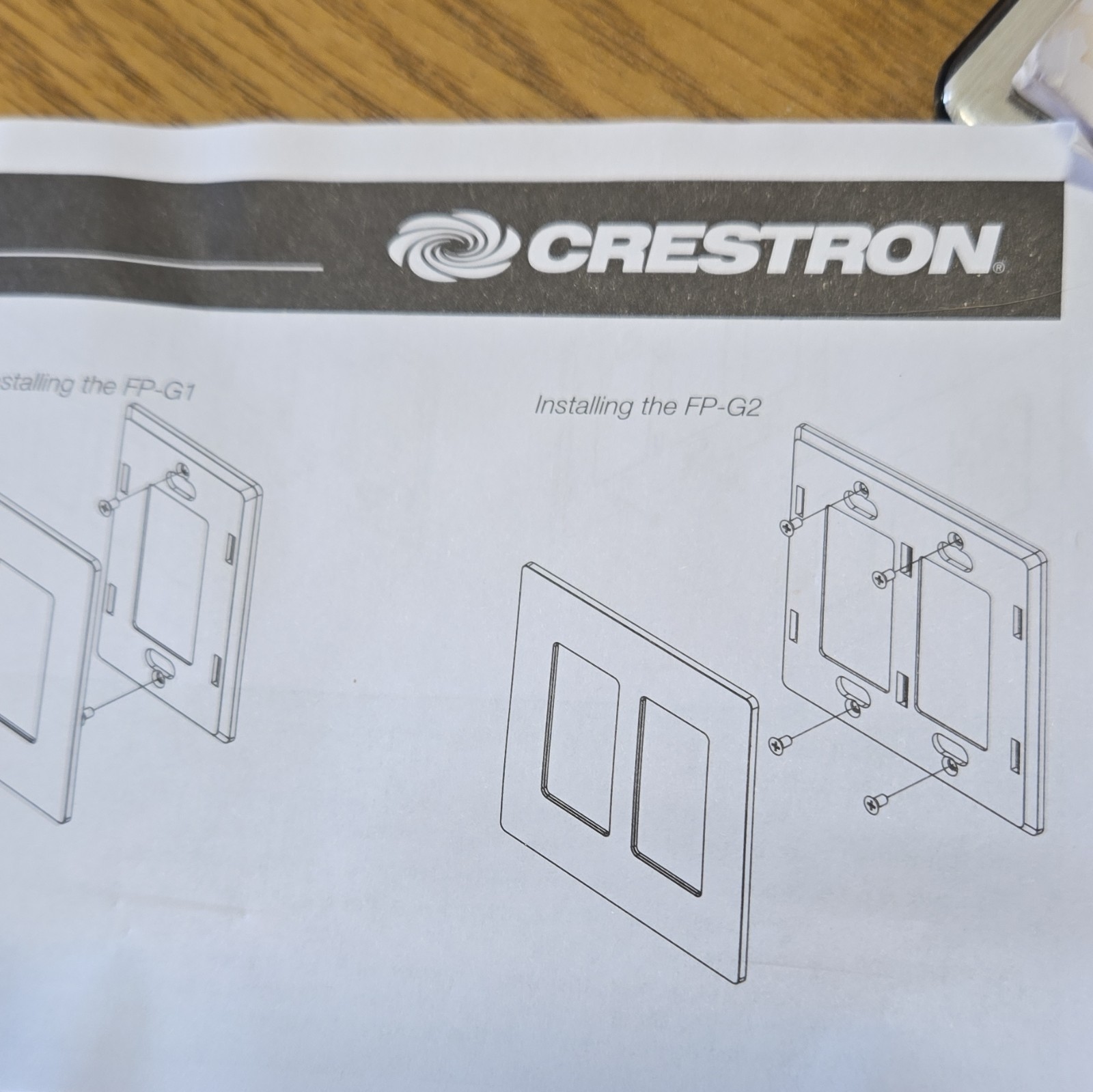 Crestron Glossy White FP-G1-W-S Single Gang Device Decora Wall Faceplate