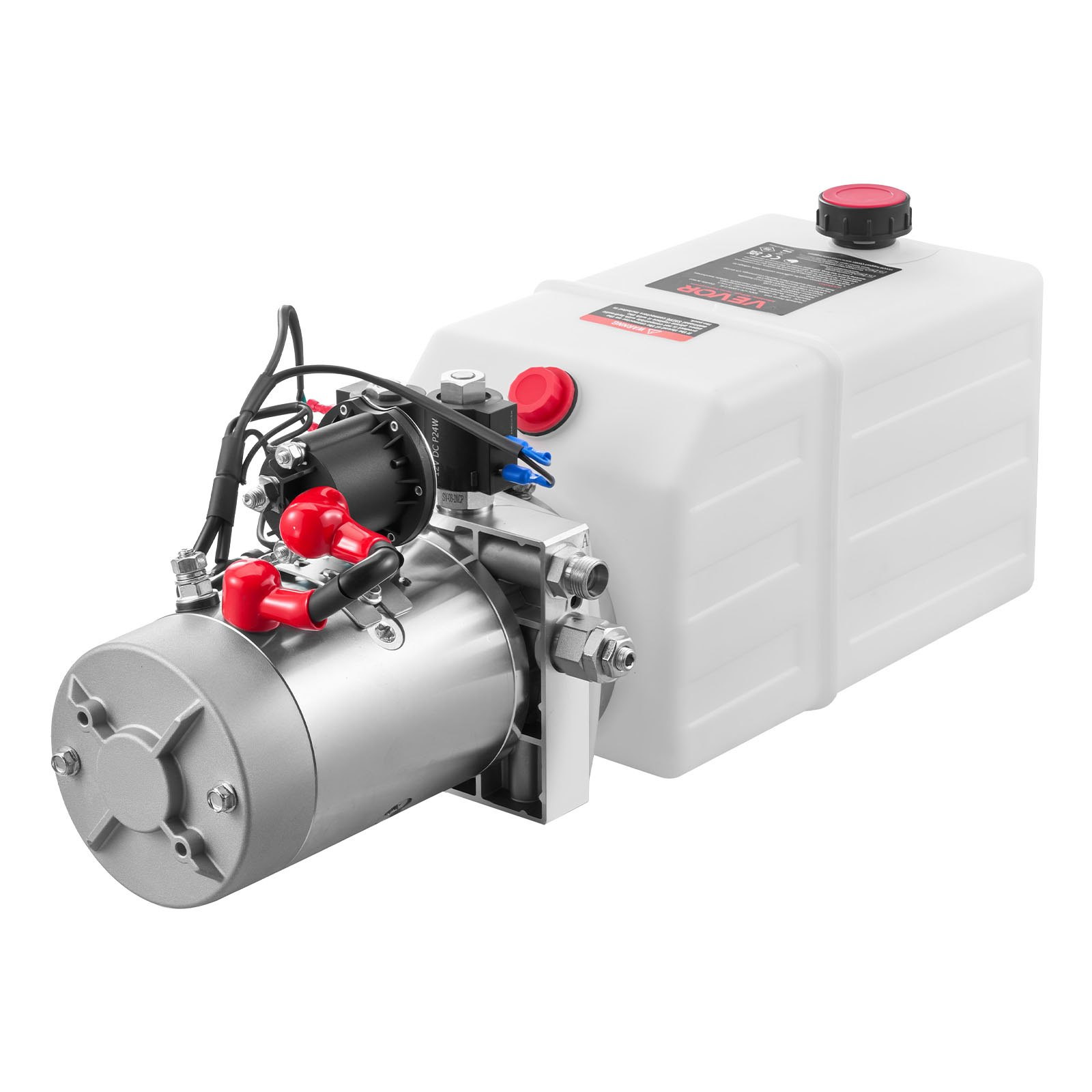 6 Quart 12V Double Acting Hydraulic Power Unit Dump Trailer Pump White