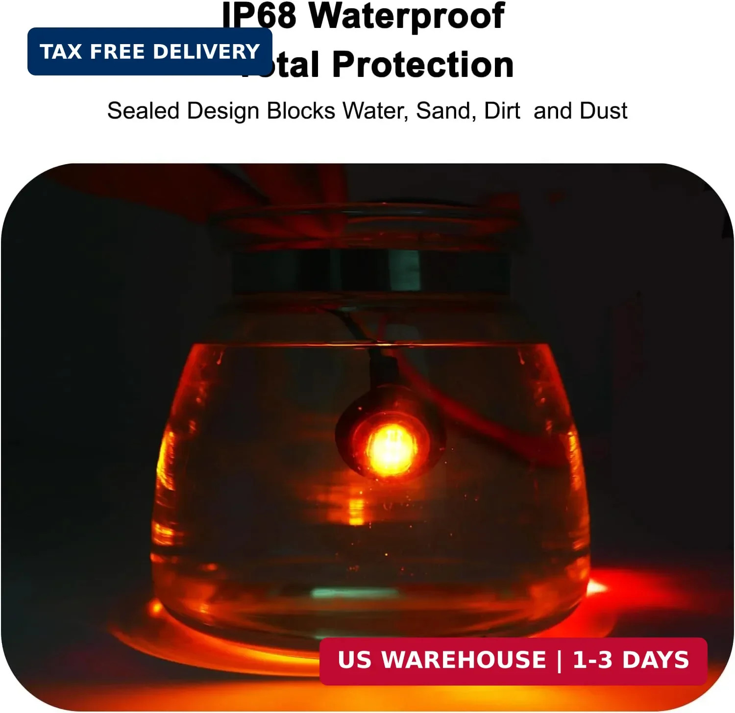 20pcs 3/4 Inch LED Marker Lights – 3rd Gen Round Mini Amber/Red Clearance Lights