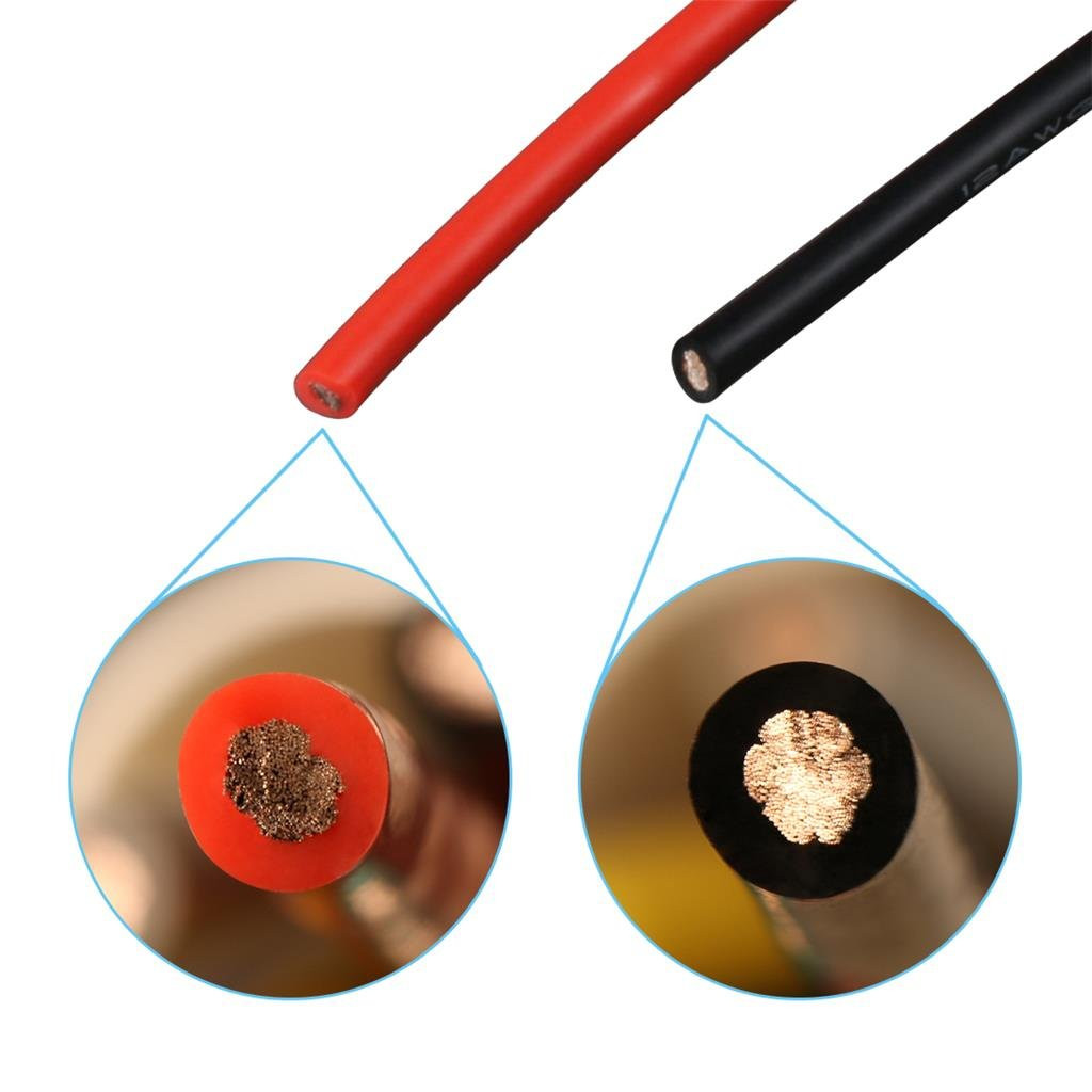 12 Gauge Silicone Wire Spool 25Ft Red and 25Ft Black Flexible 12 AWG Stranded Ti