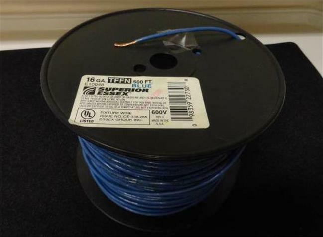 E10048 16AWG TFFN Cu Strand Wire (25Ft) Blue Insulation Gas/Oil Resist Essex B21