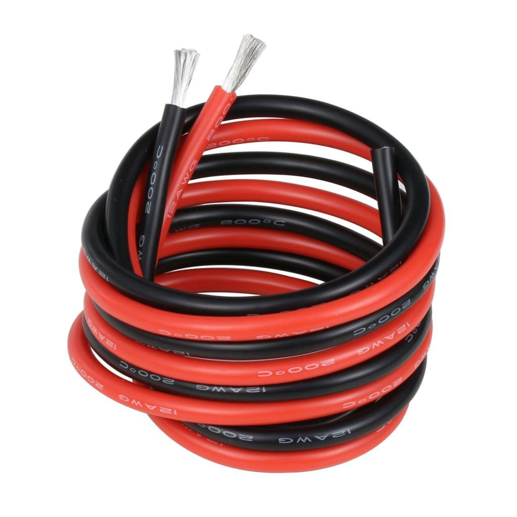 12 Gauge Silicone Wire 10 Ft Red and 10 Ft Black Flexible 12 AWG Stranded Tinned