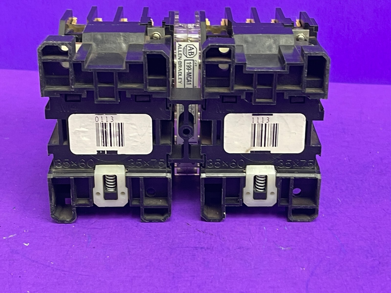 Allen Bradley 100-A18ND3 Ser C Lot of 2 W/ 199-MCA1 Interlock