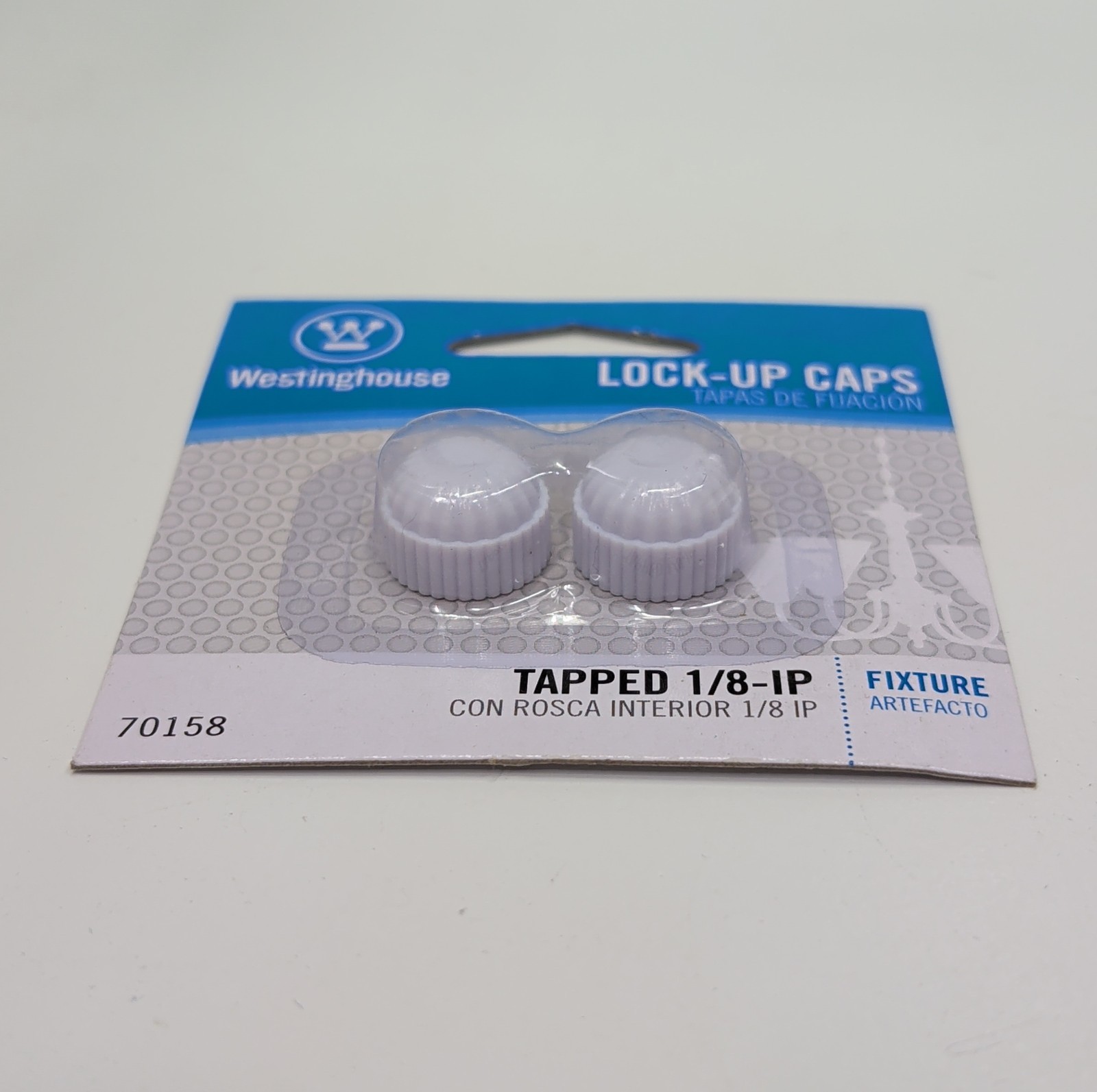 Westinghouse 70158 Lock‑Up Caps 1/8 IP White Plastic Lamp Canopy 2 Pack New