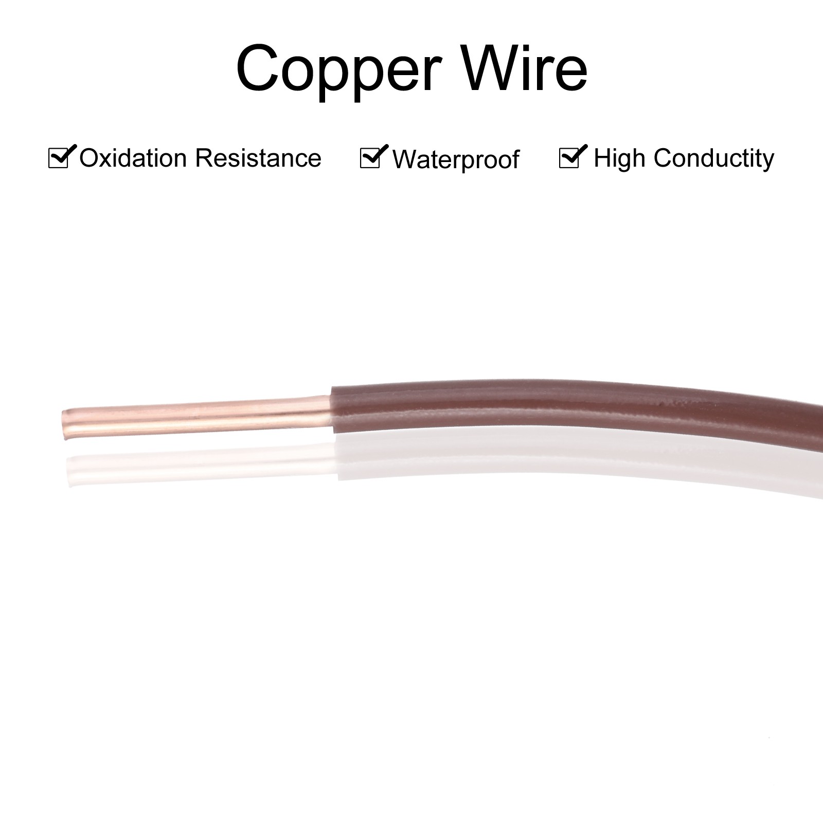 10 Feet Electrical Wire Insulated Solid Copper 14 AWG Hook Up Wire Cable,Brown