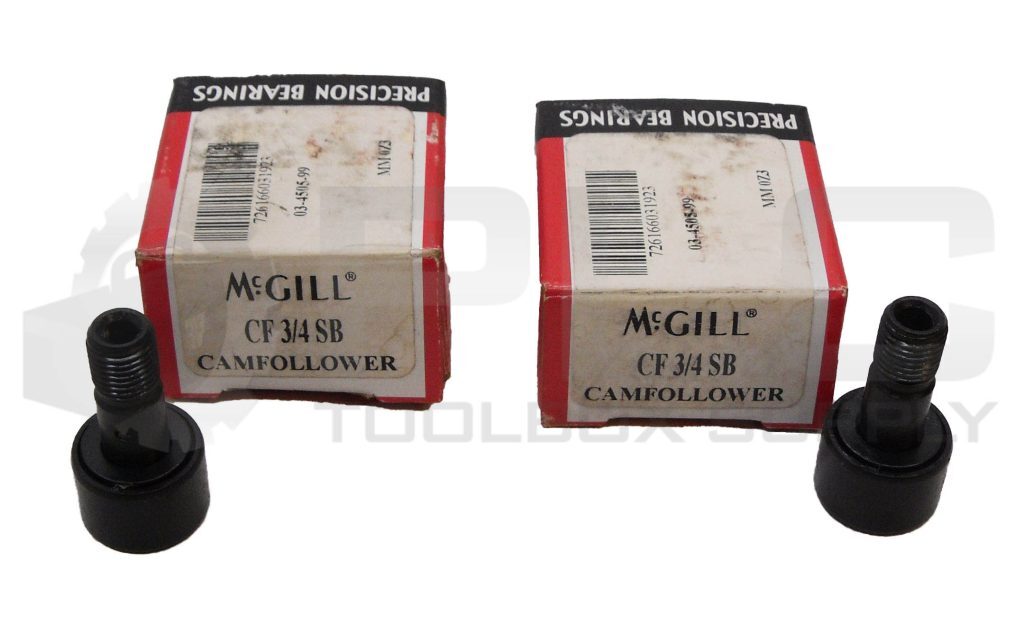 LOT OF 2 NEW MCGILL CF 3/4 SB CAM FOLLOWER 3/16″ BORE 3/4″ OD